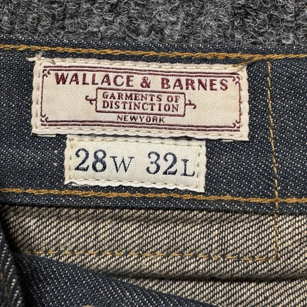 Wallace & Barnes Selvedge Jeans Mens 28x32 Indigo Raw‎ Japanese Denim Workwear